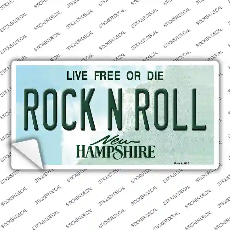 Rock N Roll New Hampshire Novelty Sticker Decal Small