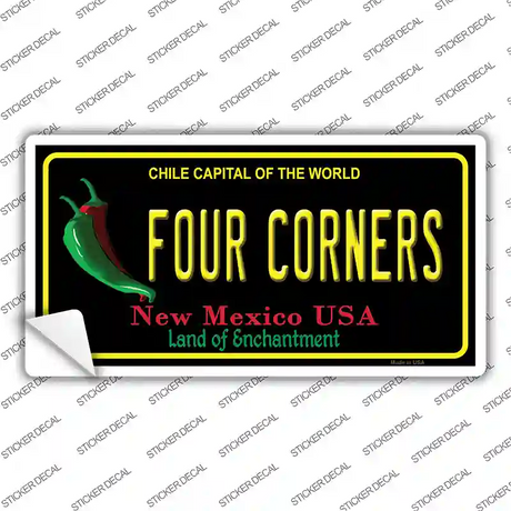 Four Corners New Mexico Black Novelty Sticker Decal Small