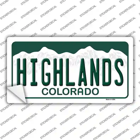 Highlands Colorado Novelty Sticker Decal Small