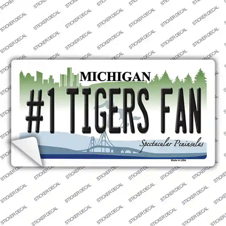 Number 1 Tigers Fan Michigan Novelty Sticker Decal Small