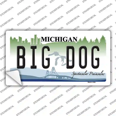 Michigan Big Dog Novelty Sticker Decal Small