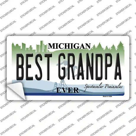 Michigan Best Grandpa Novelty Sticker Decal Small