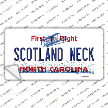 North Carolina Scotland Neck Novelty Sticker Decal Small