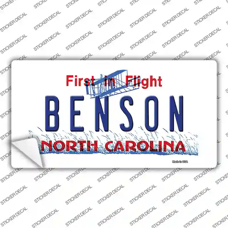 North Carolina Benson Novelty Sticker Decal Small