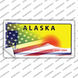 Alaska with American Flag Novelty Sticker Decal Small