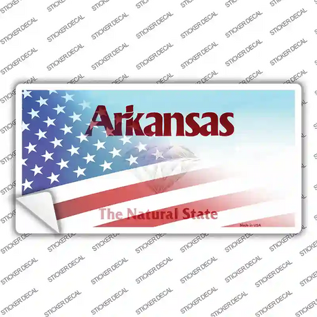 Arkansas with American Flag Novelty Sticker Decal Small