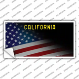 California with American Flag Novelty Sticker Decal Small