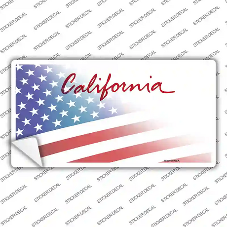 California American Flag Novelty Sticker Decal Small