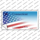 Connecticut with American Flag Novelty Sticker Decal Small