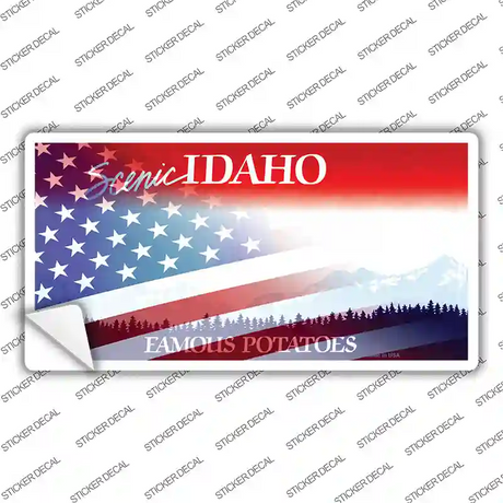 Idaho with American Flag Novelty Sticker Decal Small