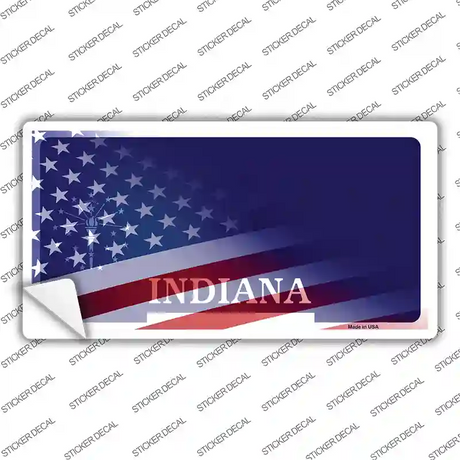 Indiana with American Flag Novelty Sticker Decal Small