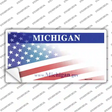 Michigan with American Flag Novelty Sticker Decal Small