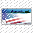 Minnesota with American Flag Novelty Sticker Decal Small