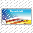 North Dakota with American Flag Novelty Sticker Decal Small