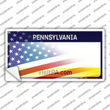 Pennsylvania with American Flag Novelty Sticker Decal Small