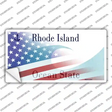 Rhode Island with American Flag Novelty Sticker Decal Small