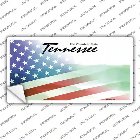 Tennessee with American Flag Novelty Sticker Decal Small