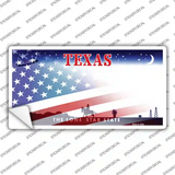 Texas with American Flag Novelty Sticker Decal Small