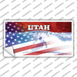 Utah with American Flag Novelty Sticker Decal Small