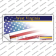 West Virginia with American Flag Novelty Sticker Decal Small