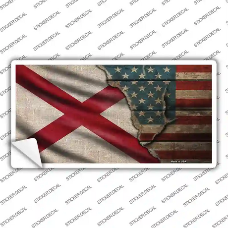 Alabama/American Flag Novelty Sticker Decal Small