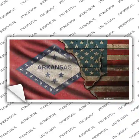 Arkansas/American Flag Novelty Sticker Decal Small