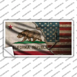 California/American Flag Novelty Sticker Decal Small