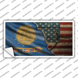 Georgia/American Flag Novelty Sticker Decal Small