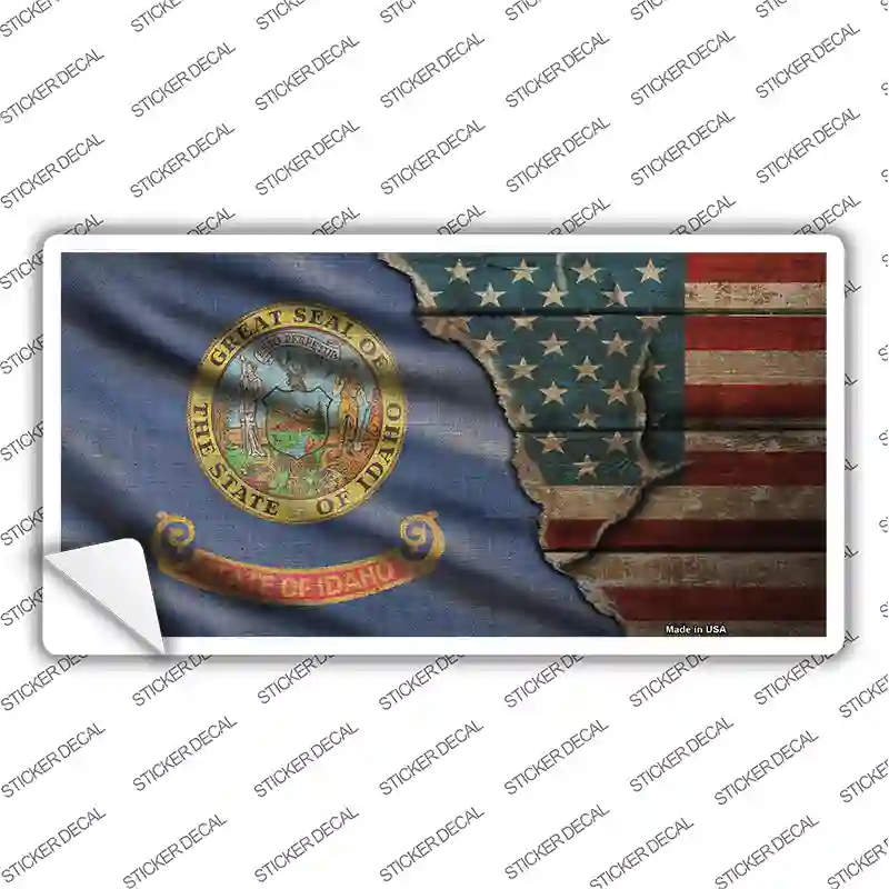 Idaho/American Flag Novelty Sticker Decal Small