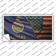 Kansas/American Flag Novelty Sticker Decal Small