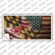 Maryland/American Flag Novelty Sticker Decal Small