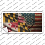 Maryland/American Flag Novelty Sticker Decal Small