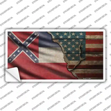 Mississippi/American Flag Novelty Sticker Decal Small