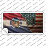 Missouri/American Flag Novelty Sticker Decal Small