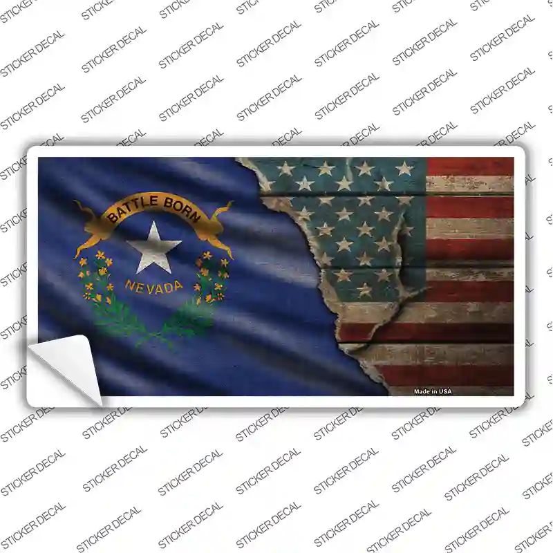 Nevada/American Flag Novelty Sticker Decal Small