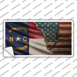 North Carolina/American Flag Novelty Sticker Decal Small