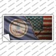 Virginia/American Flag Novelty Sticker Decal Small