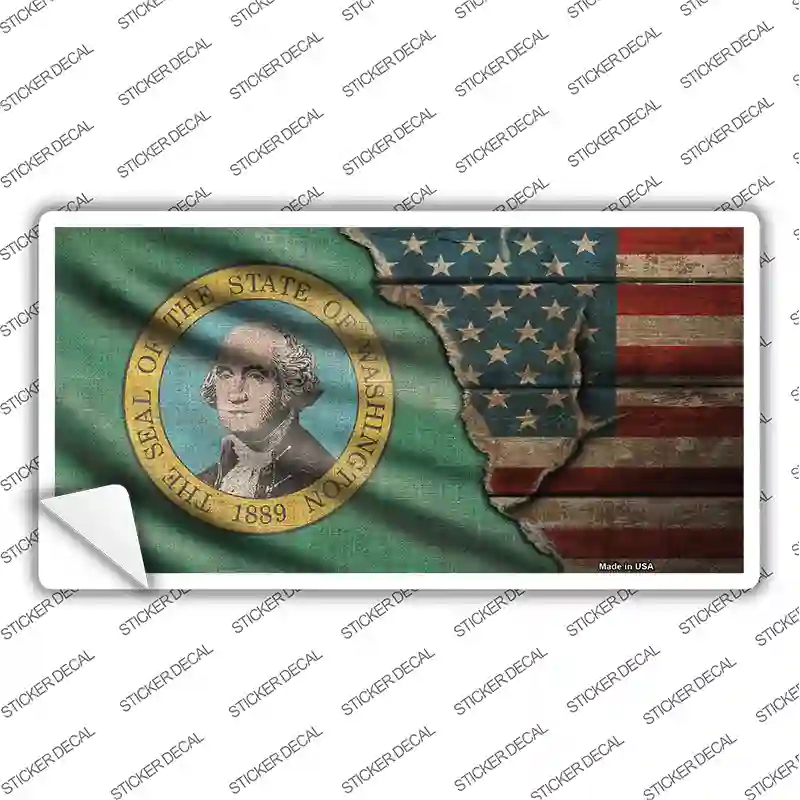 Washington/American Flag Novelty Sticker Decal Small