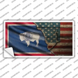 Wyoming/American Flag Novelty Sticker Decal Small