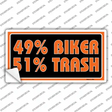 49% Biker 51% Trash Novelty Sticker Decal Small