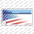 Illinois Half American Flag Novelty Sticker Decal Small