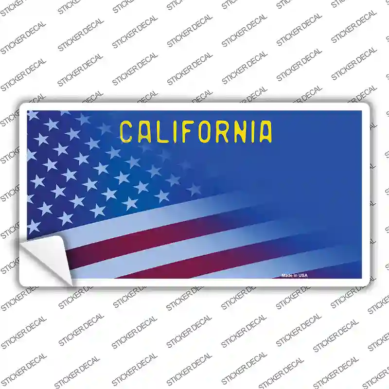 California Half Blue California Novelty Sticker Decal Small