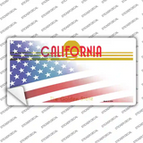 California Half American Flag Novelty Sticker Decal Small