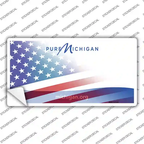 Pure Michigan American Flag Novelty Sticker Decal Small