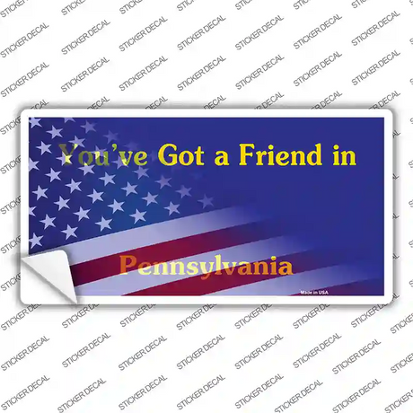 Pennsylvania Half American Flag Novelty Sticker Decal Small