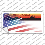 Nebraska Half American Flag Novelty Sticker Decal Small