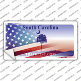 South Carolina Travel American Flag Novelty Sticker Decal Small