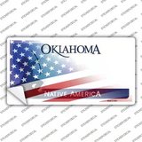 Oklahoma Half American Flag Novelty Sticker Decal Small