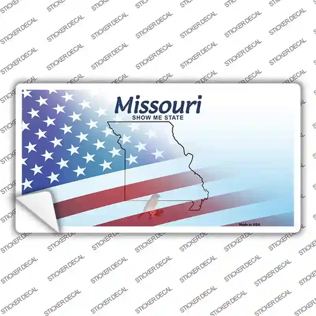 Missouri Half American Flag Novelty Sticker Decal Small