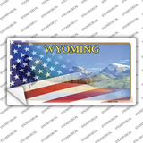 Wyoming Half American Flag Novelty Sticker Decal Small